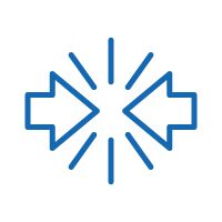 两个相对箭头图标，表示冲击强度。
